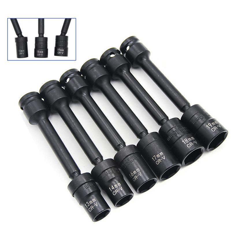 Schlag-Dreh-Sechskant-Steckkopf-Adapter 1/2-Zoll Antrieb Kardangelenk Cr-Mo Stahl Schraubenschlüssel Konverter 12-19mm