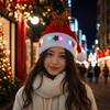 LED Light-Up Christmas Hat Snowman Reindeer 2027 Digital Color Lights Adult Party Hat