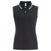 Shop   Women Collar Half Open Golf Leisure Cool Tank Top Navy Lb Wsh 322
