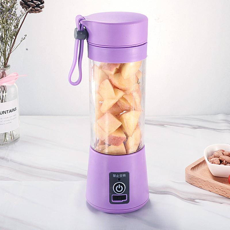 380ml Portable Electric Juicer Six Blades Blender Cup USB Rechargeable Blender for Milkshake Smoothies & Juice