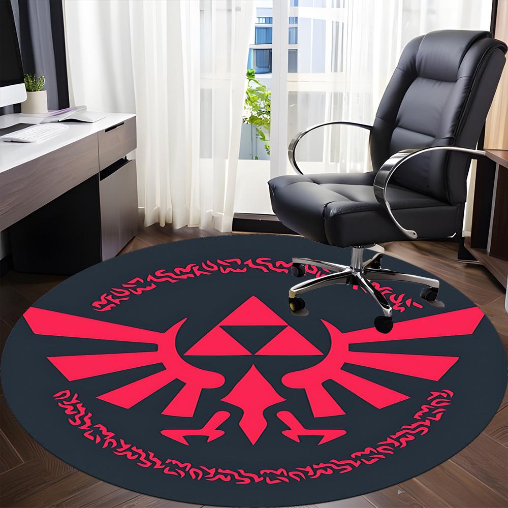 1pc Legend of Zelda Symbols Office Round Area Rug, Under Office Chairs Bedroom Living Room Home Decor  a1016242