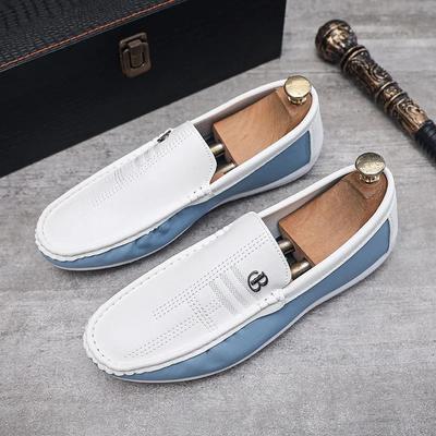 Moda Nuove Scarpe Piatti da Uomo Trendy Casual Scarpe Bianche a Fagiolo Slip-on Suola Morbida Mocassino Scarpe da Passeggio Leggere da Uomo per Guidare 2024