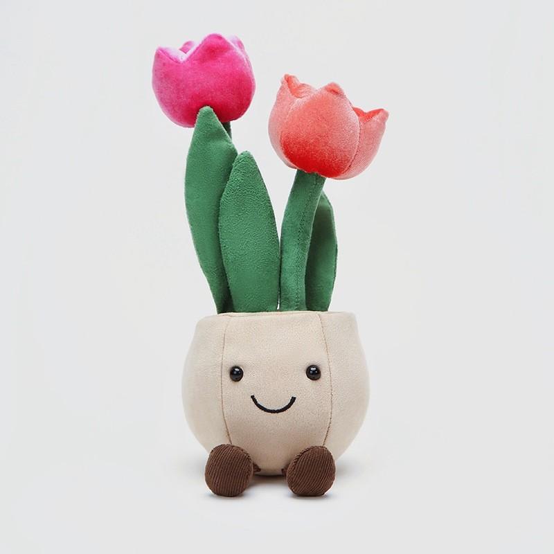 Simulation Plant Doll Daffodil Tulip Fun Potted Series Plush Toy Decorative Ornaments