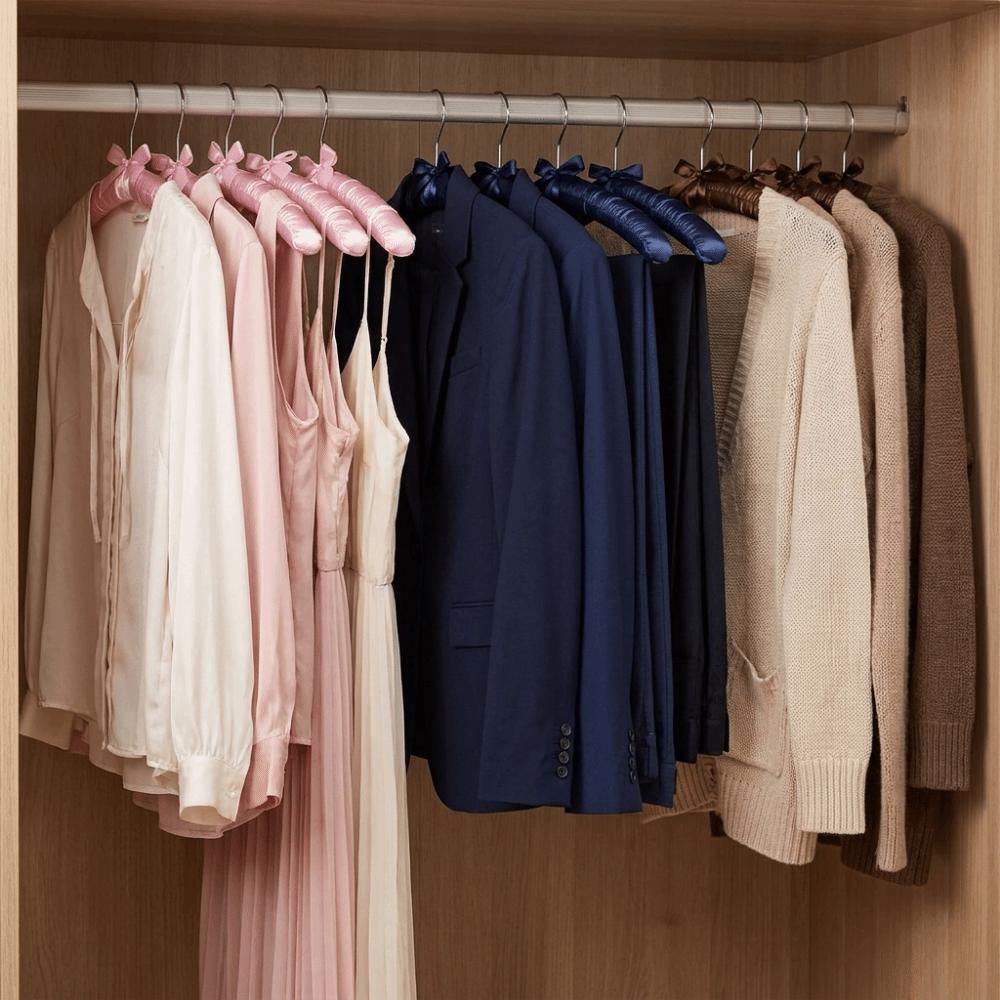 5 Piezas Percha de Exhibición Acolchada de Satén Suave Perchas para Ropa de Esponja Resistentes a las Arrugas Exhibición de Tienda