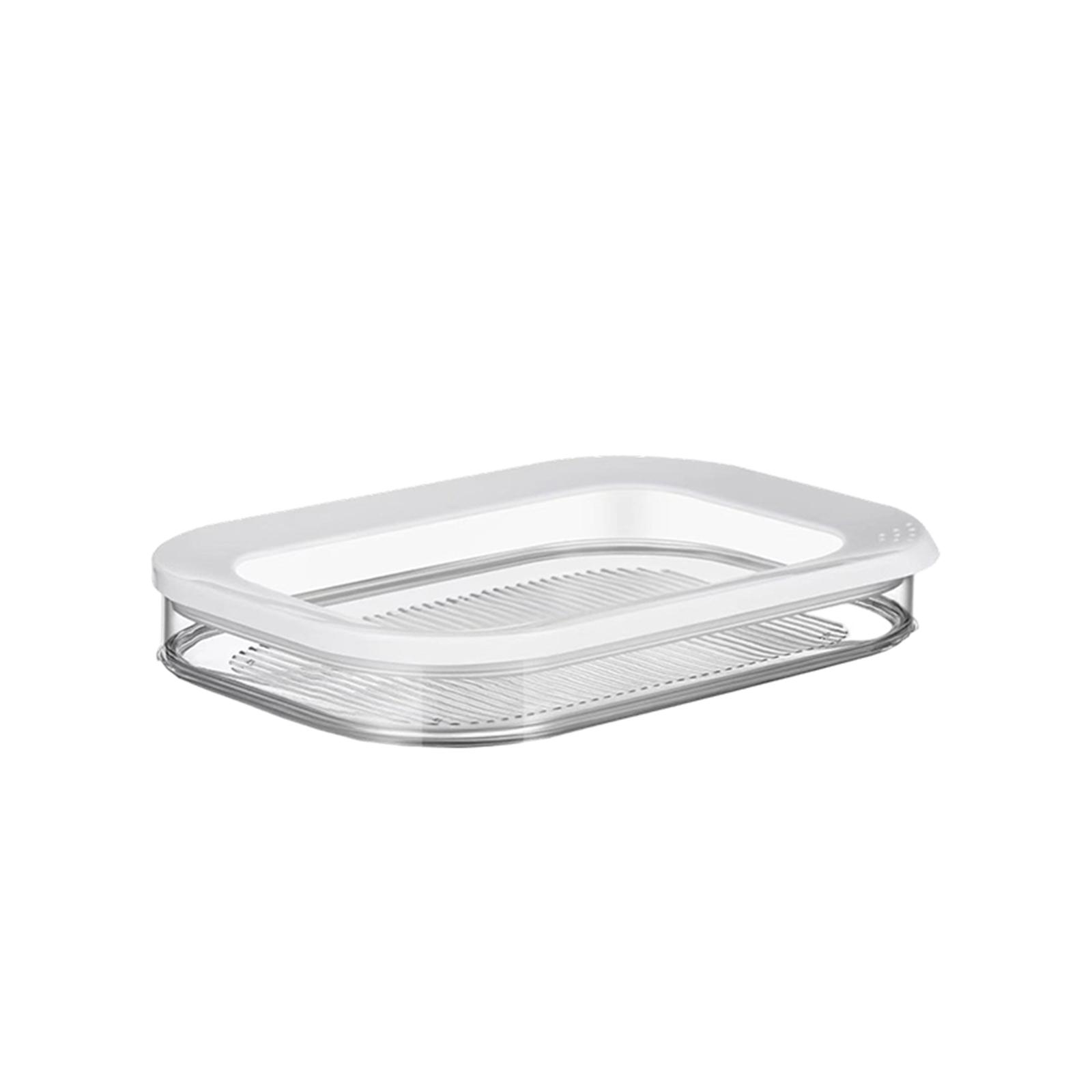 

Rounded Stackable Food Storage Box | Many Compartments With 1 Universal Transparent Framed Lid | Ideal For Cold Cuts, Cheese, And More | -Free One Size