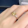 BELLA BOX Neue Wunderschöne Runde Form Gelbe Öffnung Zarte Ringe Für Frauen Zirkon Hochzeit Verlobung Party Edlen Schmuck