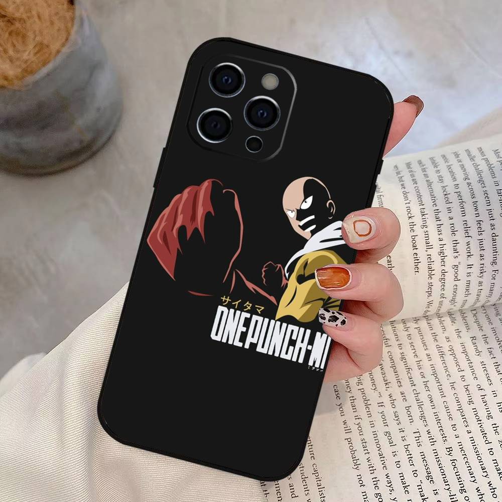 

Чехол для телефона One-Punch Man Saitama для iPhone 17,16,15,14,13,12,11 Plus,Pro Max,XS,Мягкий силиконовый черный чехол iPhone13Pro
