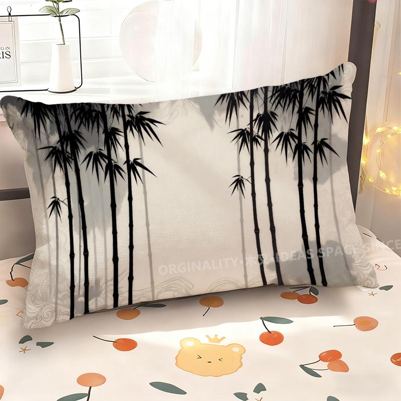 Bamboo Pattern Rectangle Pillowcase Suitable For Sofa Bedroom Car Pillow Cover Cushion Rectangular Back Cushion