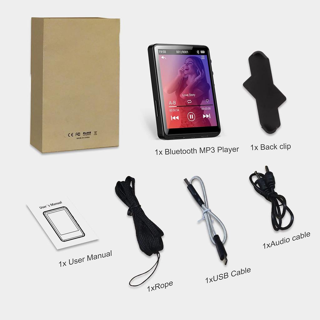 2.8 Inch Bluetooth MP3/MP4 Reading Touch Screen Mini Student Portable Music Player