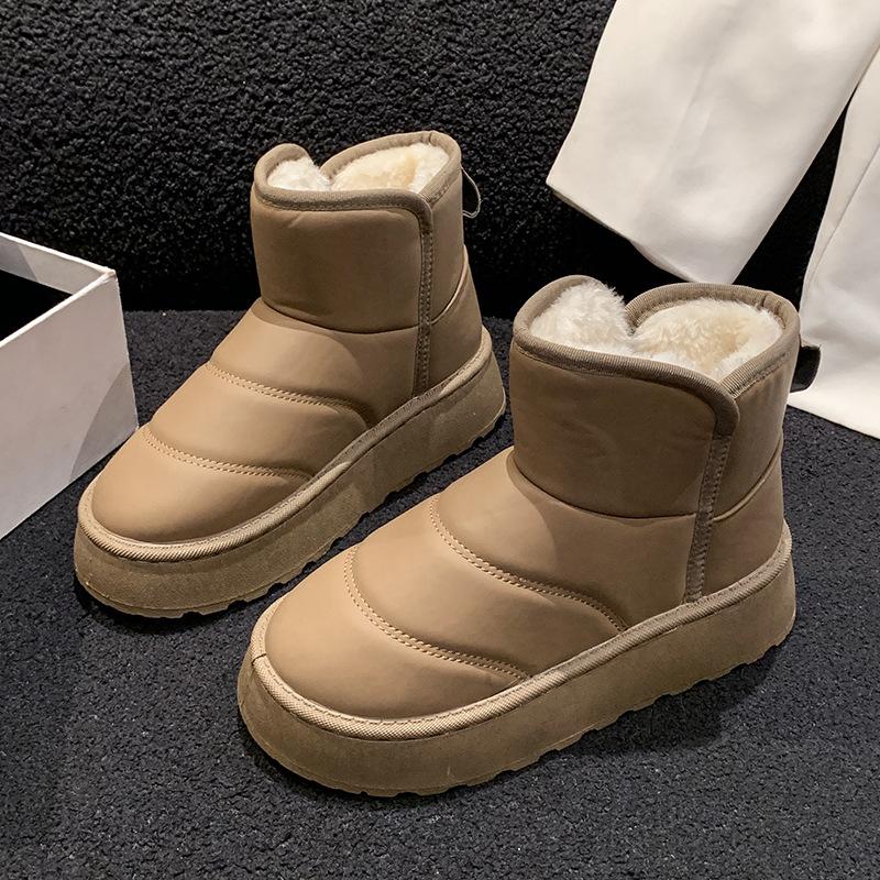 

thick-soled bread snow boots for women 2025 winter new Korean version thickened warm casual cotton boots for women large-size cotton shoes for women 36