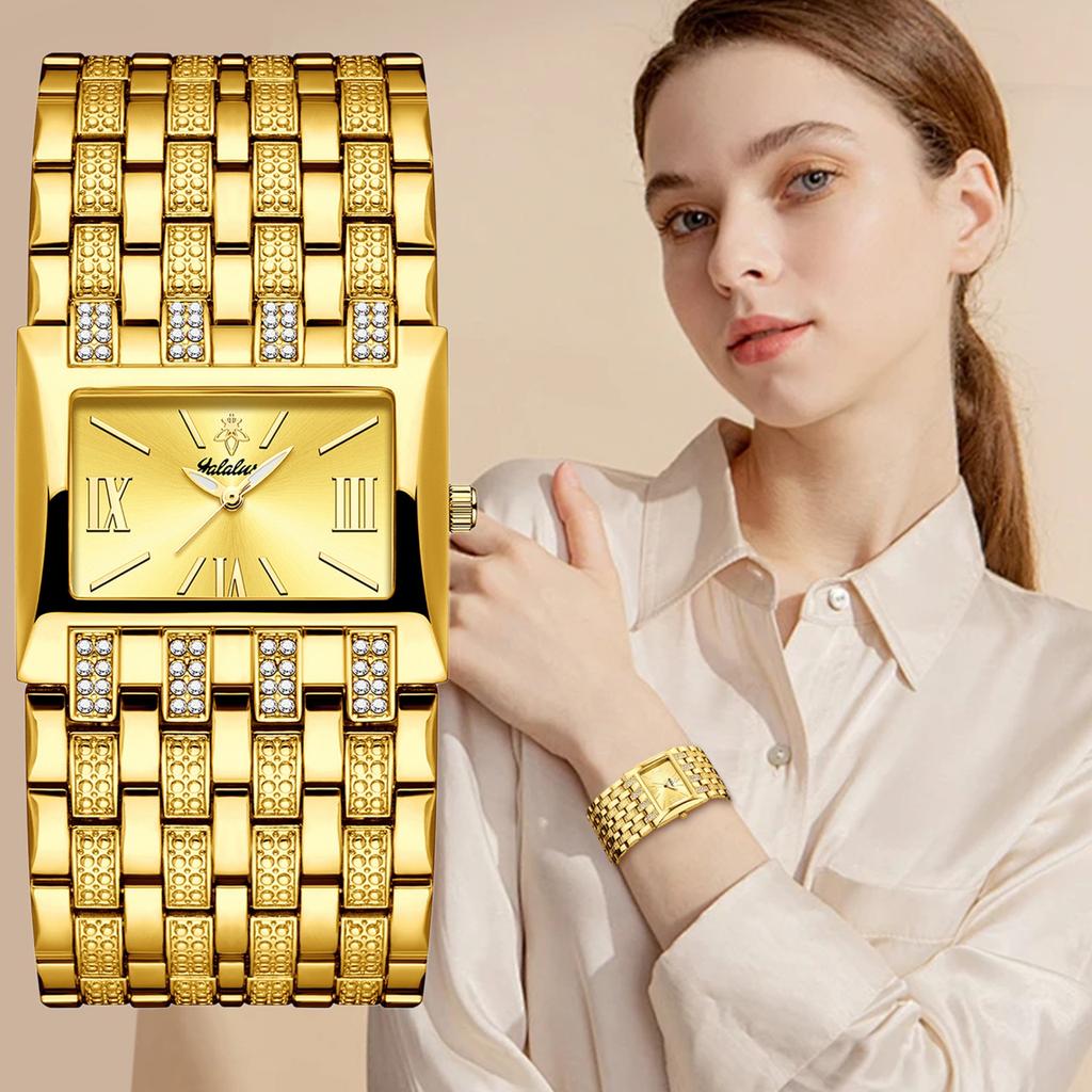 Yalalusi Square Dial Ladies Watch Luxury Women'S Watch Diamond Chain Strap Watch Women'S Watch