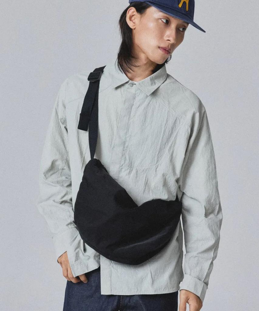 Emotio [Thomas Collection] Nylon Crossbody Bag - Black