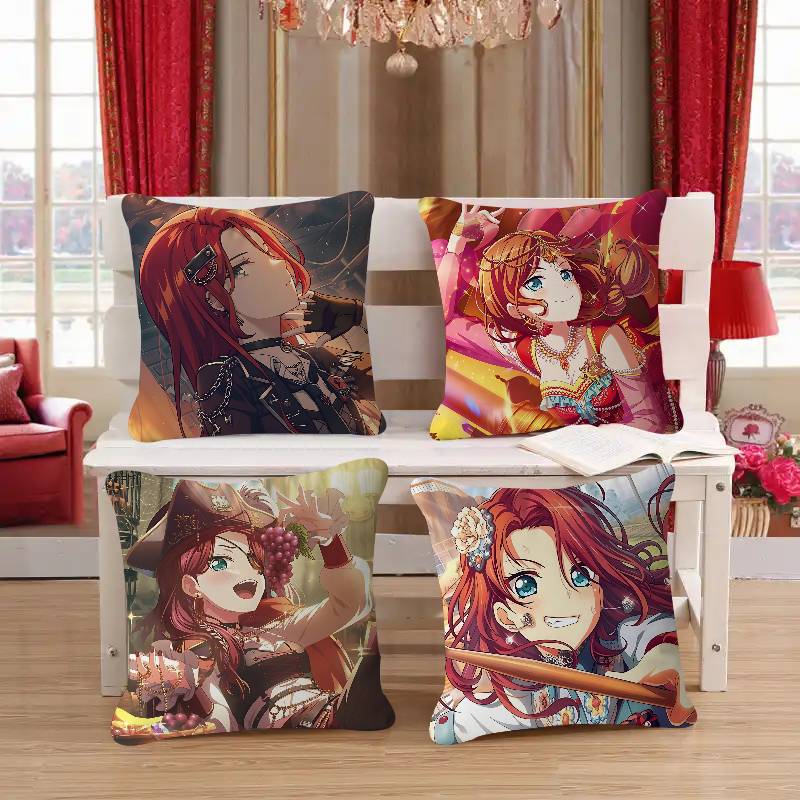 Anime T-Tomoe Udagawa Pillow Cover For Bedroom Room And Living Room Sofa Decorative Cushion Cover