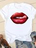 Clothing Summer Short Sleeve Watercolor Lip Sexy New Ladies Casual Unisex Fashion Graphic Tee Tshirts Female T Shirt Clothes