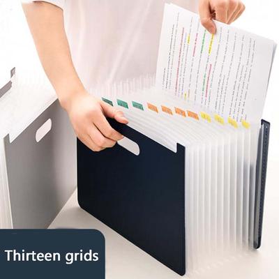 1PC A4 Folder Multi-layer Organ Bag, 13 Large Capacity File Box, Handle Design Is Easy To Carry