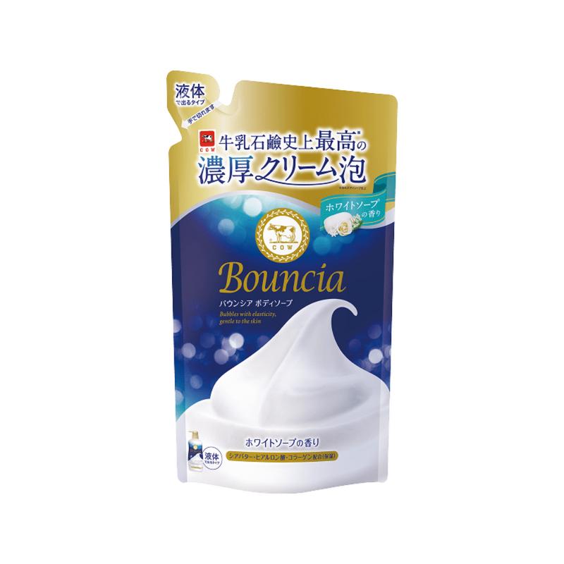 Bouncia Body Wash White Soap Scent Refill, Imported from Japan, Large Capacity Moisturizing Shower Gel Body Cleanser, 360ml
