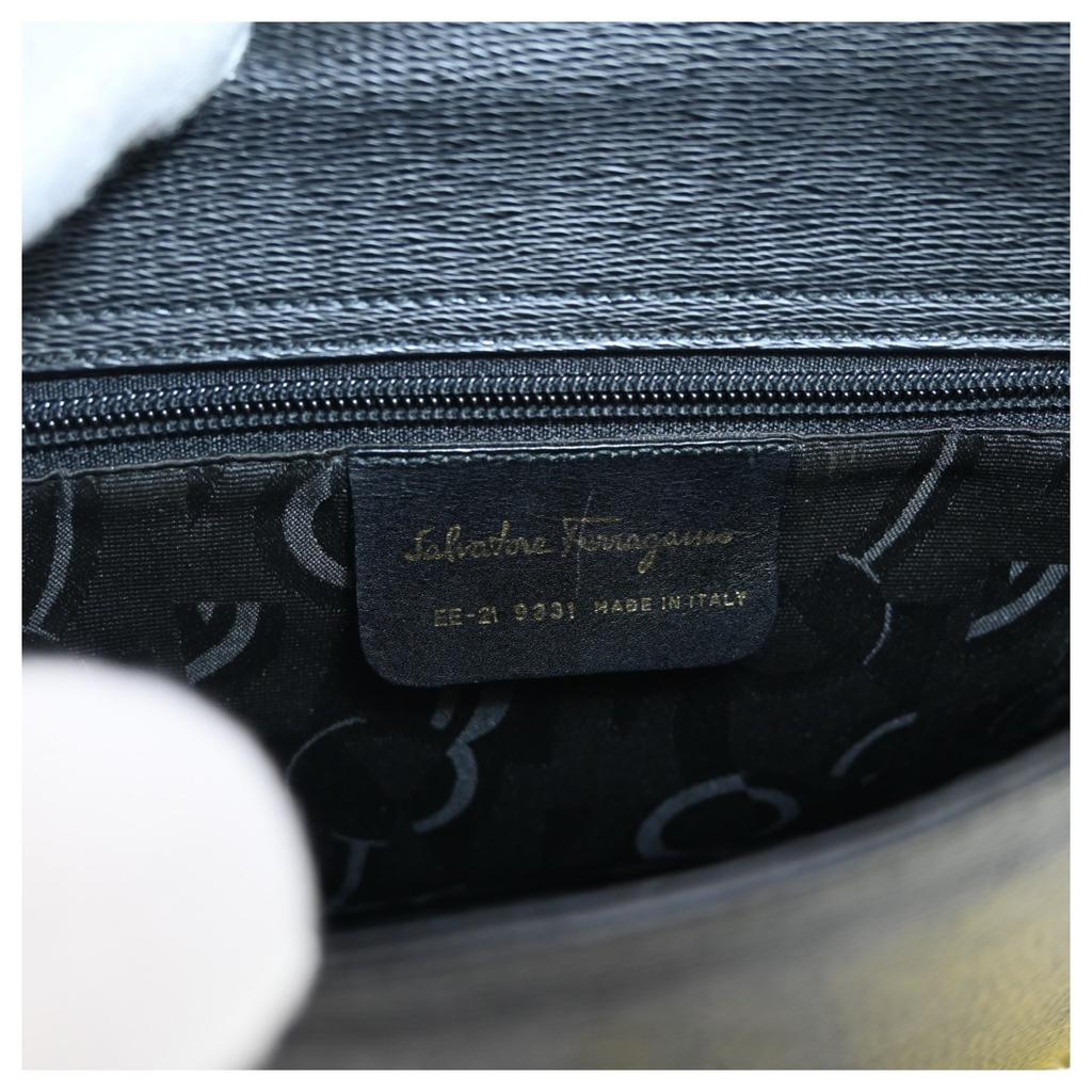 Authentische Ferragamo 2-Wege-Handtasche schwarzes Leder sf5608cc