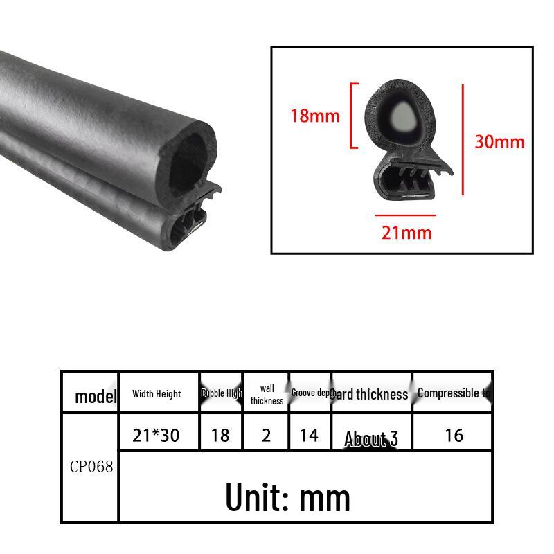 High-Temperature Resistant U-Shaped Rubber Sealing Strip for Dustproofing Electrical Cabinets and Car Doors