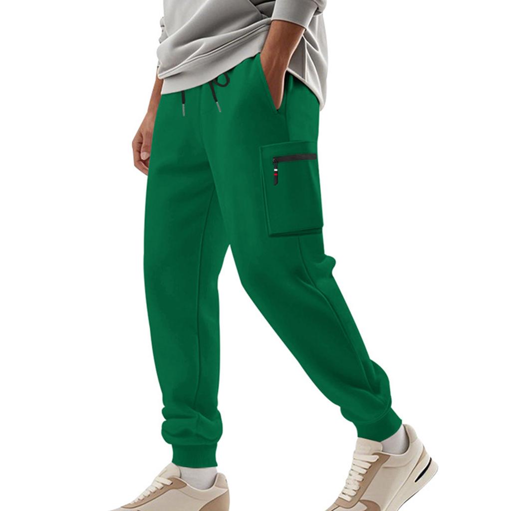 Mens Cargo Sweatpants Elastic Waist Pants With Pockets Baggy Drawstring Jogger Pants