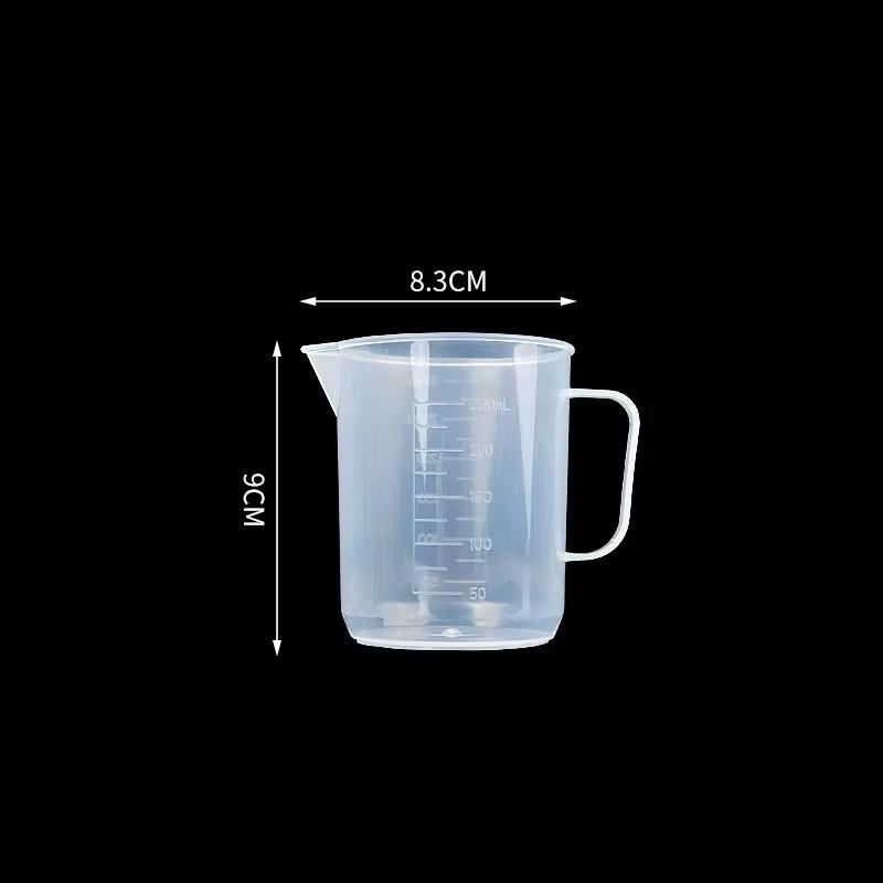 Plastic Graduated Measuring Cup Large Capacity Scale Laboratory Beaker Clear with Lid Transparent Mixing Cup Kitchen Measuring