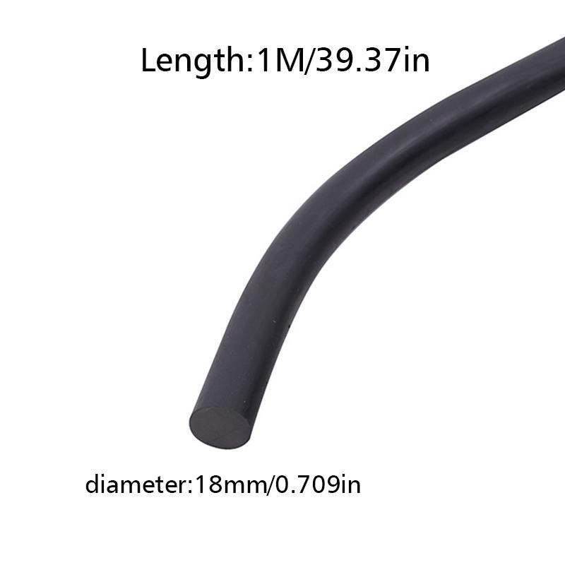 Black Rubber Strip Gaskets Round Sealing Strip Wear-Resistant Bar For Cabinet Door Seal Grease Separator 3/5/6/8/10/12/15/18mm