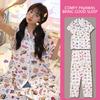 Japanese Kitty Cat Pajamas Women's Summer Thin Short-sleeved Trousers Loose Plus Size Girl Raw Loungewear Set