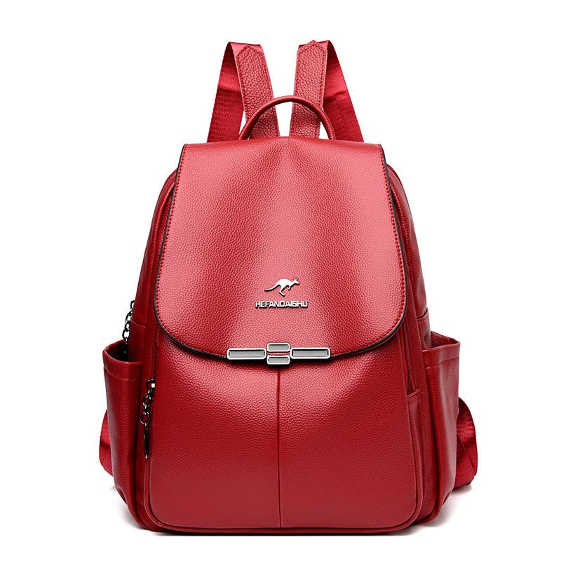 Lederrucksack Damen Reiserucksack mit großem Fassungsvermögen