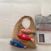 Crochet Weave Knitted Bag Cotton Beach Bag Trendy Fish Shoulder Bag  Tote Bag