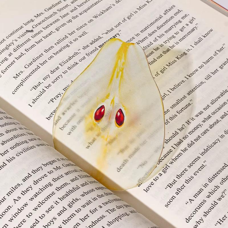 Acrylic Grape Tomato Apple Bookmark – Cute, Transparent, High-End Student Gift and Reading Marker