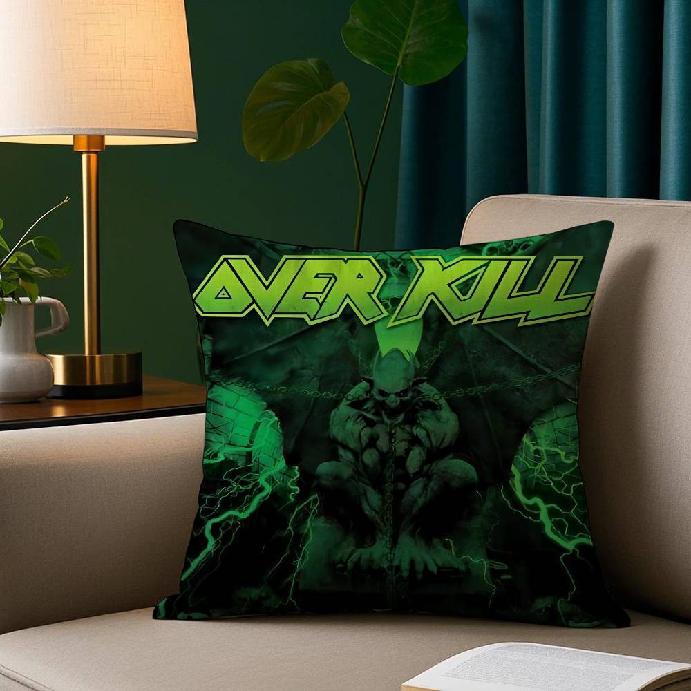 O-Overkills Rock Band Pillow Case Plush Fabric Soft Pillowcase Double Sided Print Cushion Cover Household Gifts