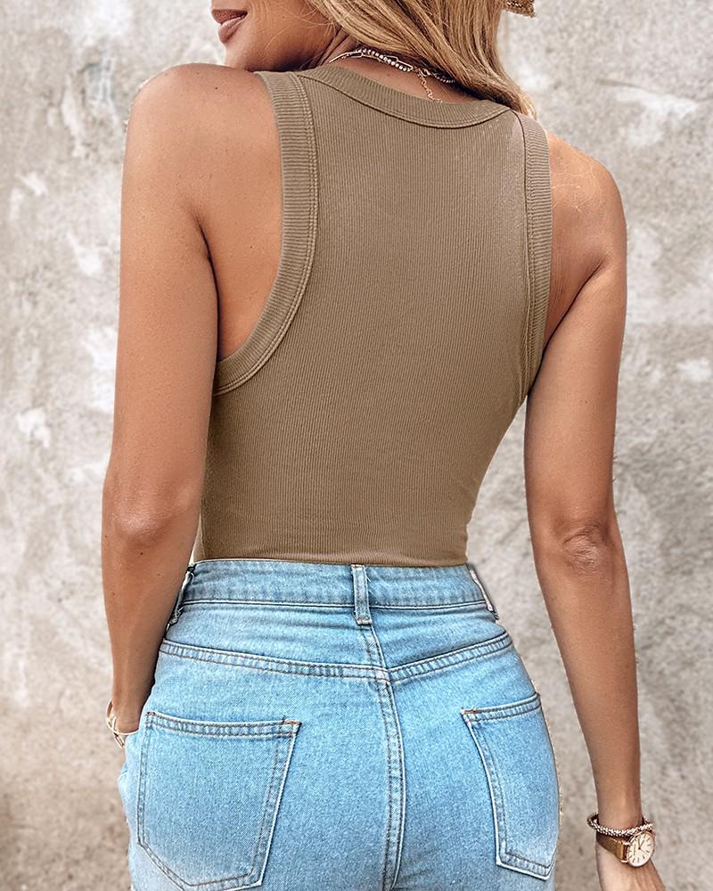 Hot Selling European & American Summer Vest with Bra - Round Neck Base Layer & Outerwear Top