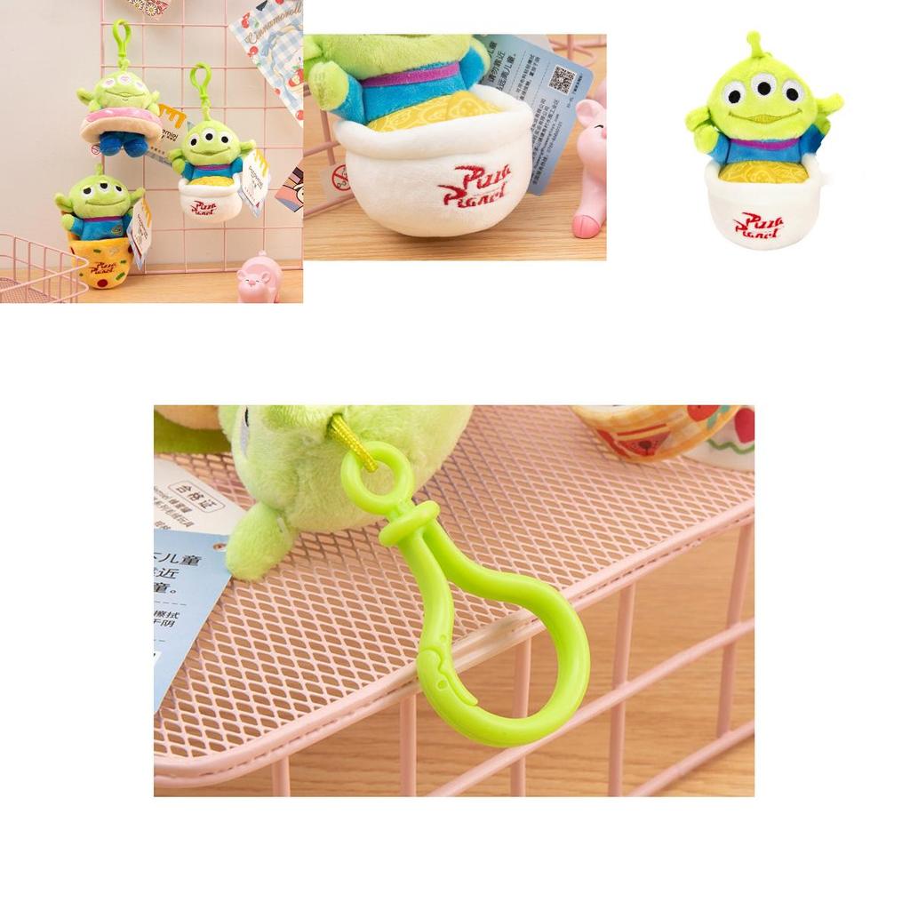 Stuffed Toy Story Alien Plush Doughnut Hamburger Dress Up Keychain Gift