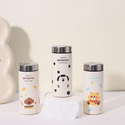 New High-value Ceramic Liner Thermos Cup Student Cute Cartoon Pocket Cup Outdoor Portable Mini Coffee Cup