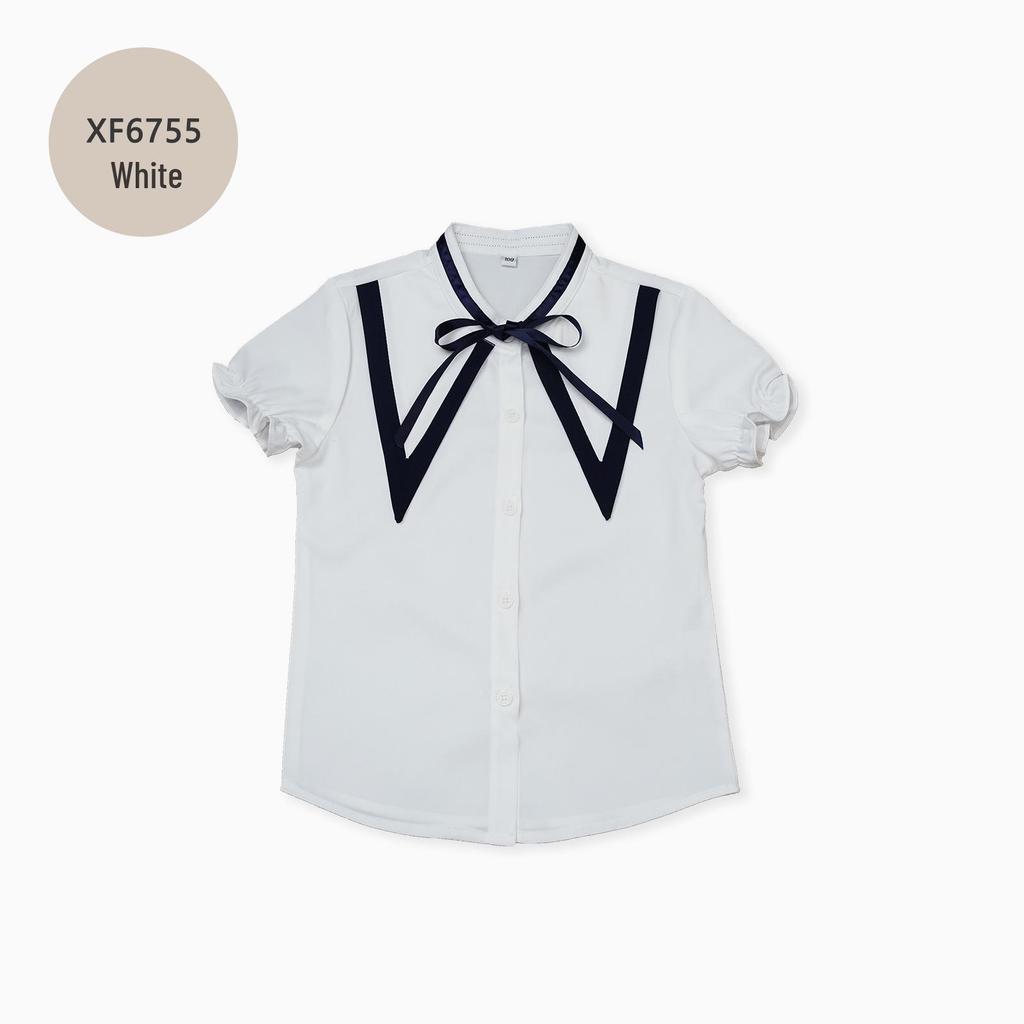 Kids' Summer White Collared Short-Sleeve Shirt - Primary School Uniform
