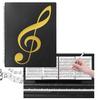 GEJ-Tech Writable Sheet Music File, 4-Sided, A4 Size, 10 Sheets/40 Pages, for Piano, Accompaniment, and Wind Band (Black)