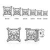 S925 Sterling Silber Ohrstecker für Frauen 4-Krallen Quadrat Zirkonia Ohrring Hochzeit Verlobung Braut Diamant Schmuck Geschenk