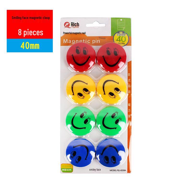 Smiley Face Magnetic Buttons: Colorful, Strong Magnets for Whiteboards & Chalkboards