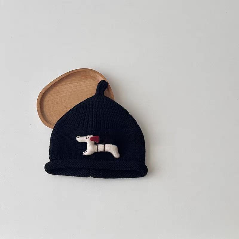 Baby Knit Hat With Cute Puppy Design For Winter Warmth For 6 To 24 Months