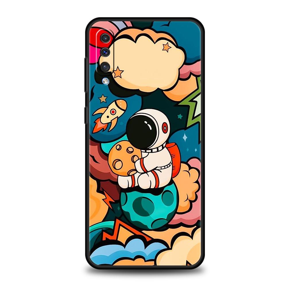 Cartoon Cute Cosmonaut Phone Case for Samsung Galaxy A56 A36 A26 A16 A34 A24 A42 A22 A20 A12 A40 A30 A10 5G Soft TPU Cover Shell