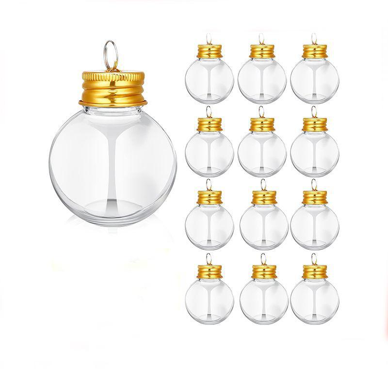 

10 шт. Рождественские елочные украшения, заполняемые бутылки с водой, пластиковые прозрачные шарики в форме рождественского шара, подвеска для домашнего декора для вечеринки