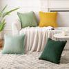 1pc Boho Decorative Pillow Covers with Pom-poms  Pillow Covers Corduroy Cushion Case Cute and Soft Square Throw Pillows