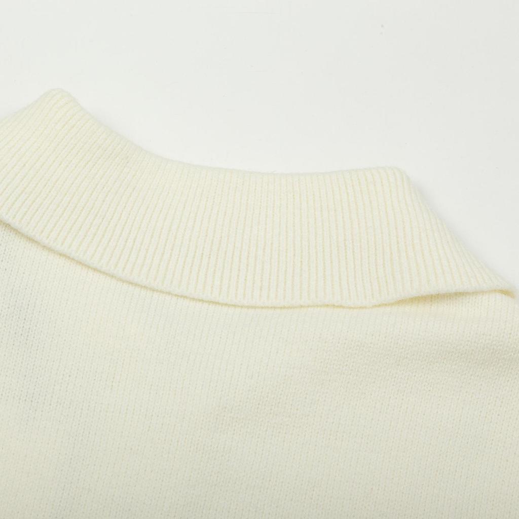 AMI Autumn and Winter New Big Heart Jacquard Wool Ami De Coeur Polo Collar Pullover Couple Sweater