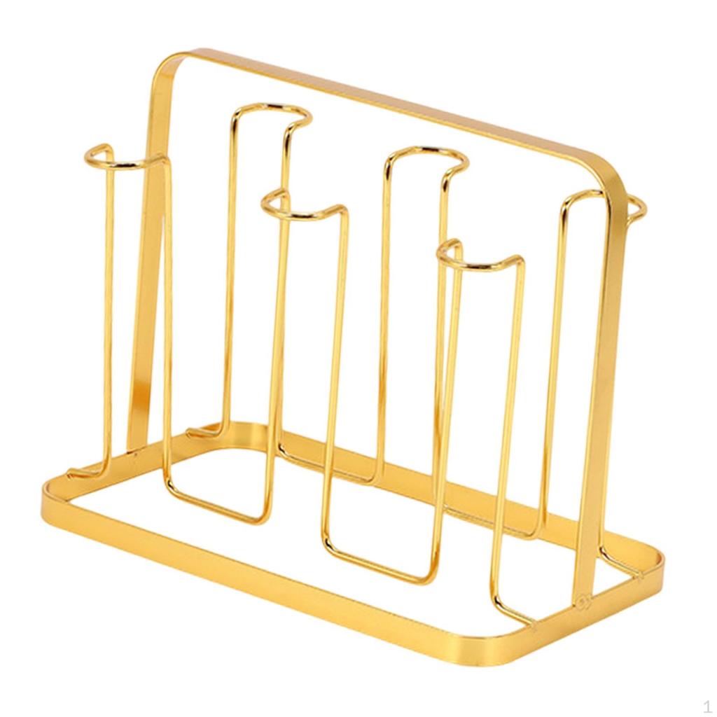 Bottle Drying Rack, Cup Organizer, 6 Hooks, Easy Clean Rack for Glasses,