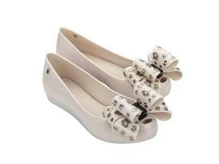 2026 New Style Women s Melissa Wedge Jelly Sandals with Bowknot Size 37 белый
