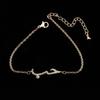 Delicate Chain Necklace with Arabic Script Pendant Featuring Small Embedded Crystals Elegant Minimalist Design for Everyday Wear