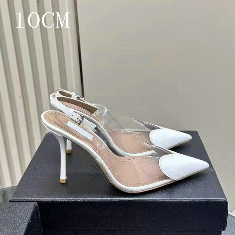 Summer 2025 New French Toe Cap, Pointed Toe, Transparent Pvc Fashion, Red High Heels