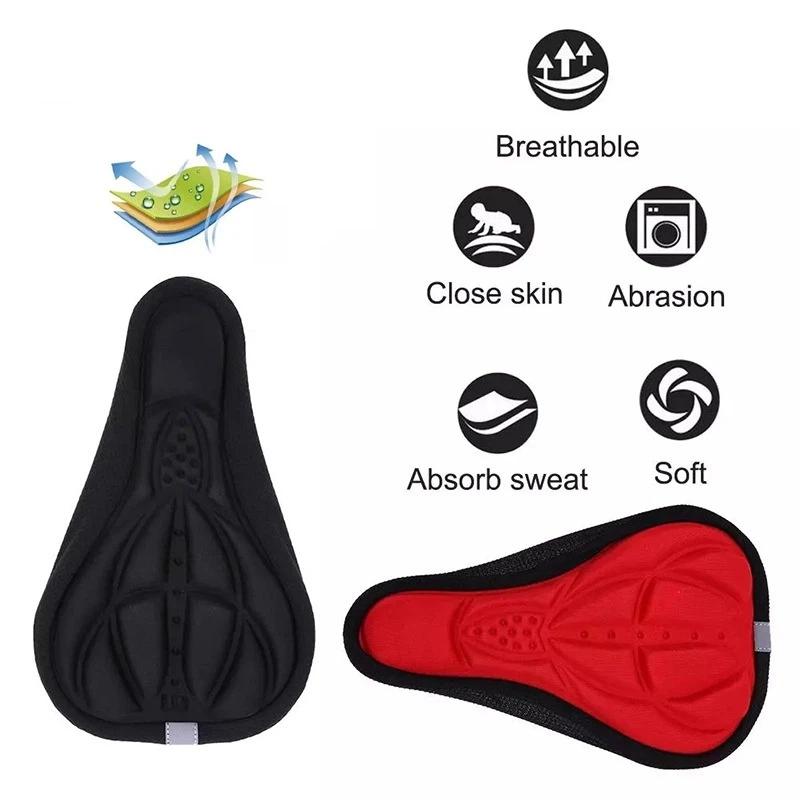 Bicycle Saddles Cover 3D Padded Wide Gel Foam Cushion For Mountain Exercise Road Bikes Soft Comfortable Seat Upgrade