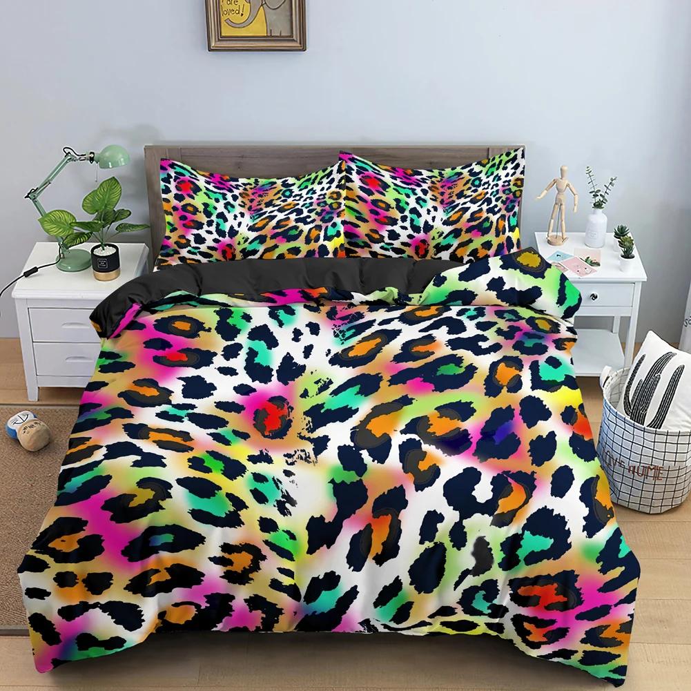 Leopard Pattern Duvet Cover Animals Print Cheetah For Kids Man And Woman Luxury Golden Wildlife Theme Decorations Bedroom Queen