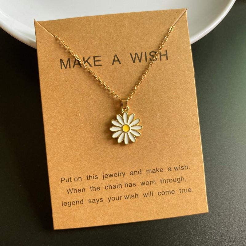 Neue Blume Anhänger Halskette für Damen Koreanische Mode Süß Romantisch Choker Halskette Goldene Farbe Gliederkette Hals Schmuck Geschenk