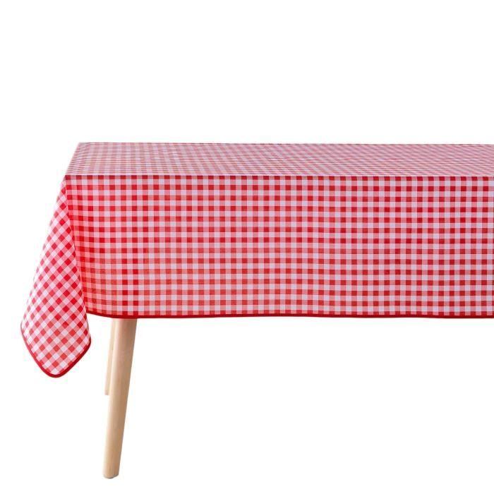 Nappe Rectangulaire - Vichy - Rouge - 150 x 200 cm - Antitache - Infroissable